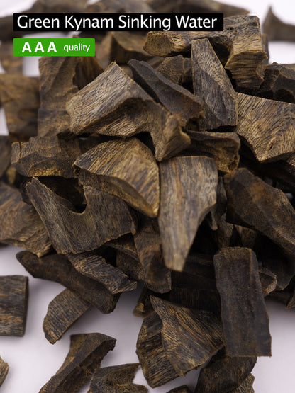 【Green Kynam  Agarwood Sinking Water】Kynam logs | A quality | Agarwood chips | High oil content | Natural incense | Aromatherapy helps sleep and calms the mind |【EXW】