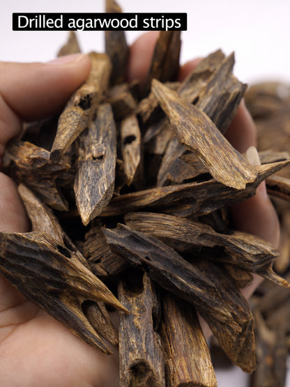 【Drilled agarwood strips】Kynam raw materials | Agarwood wood strips | Indoor sleep aid agarwood | Soothe the nerves |【EXW】