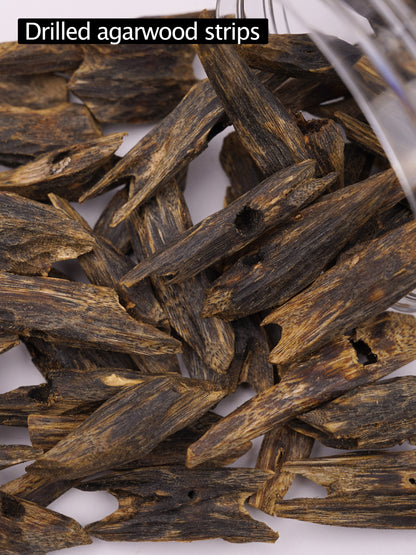 【Drilled agarwood strips】Kynam raw materials | Agarwood wood strips | Indoor sleep aid agarwood | Soothe the nerves |【EXW】